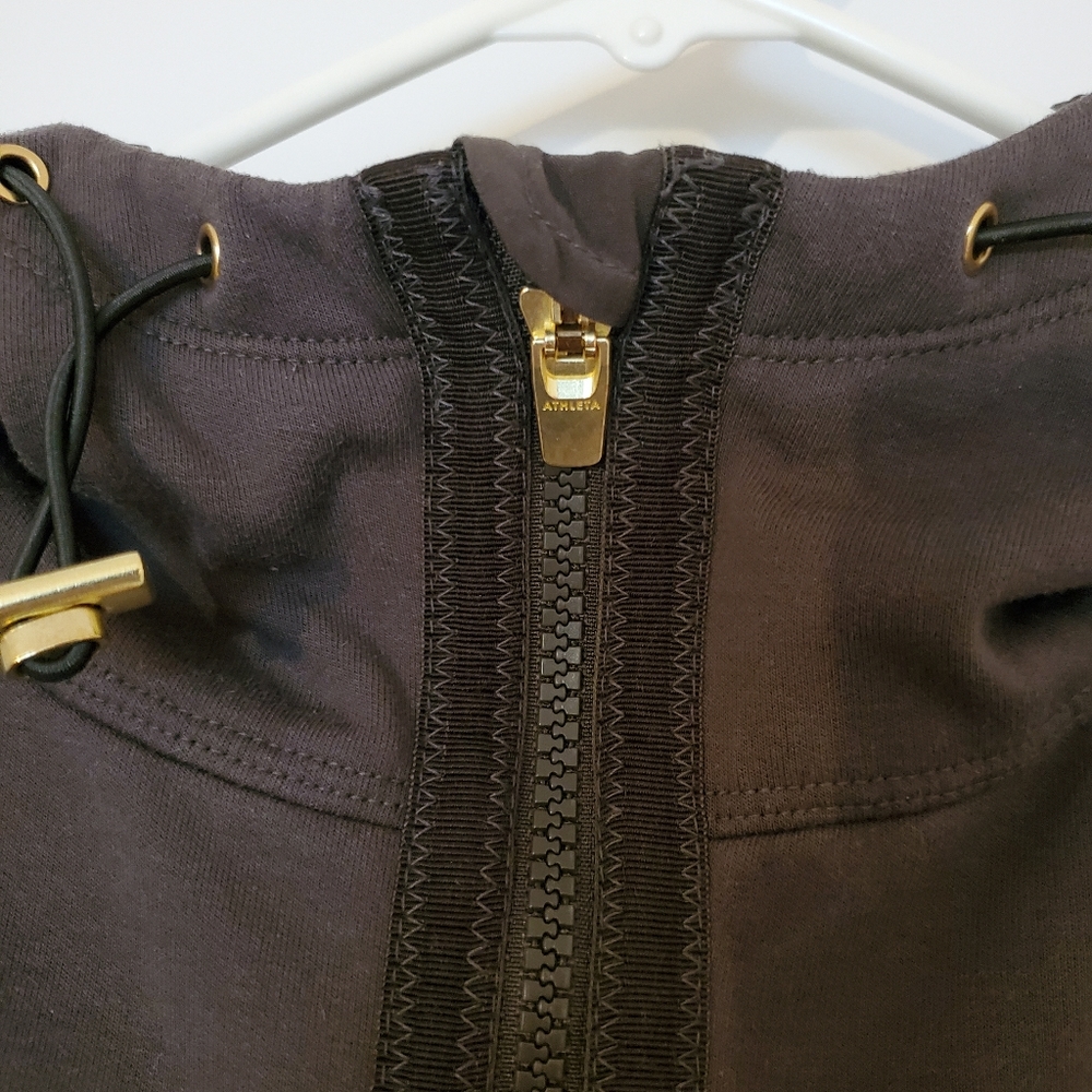 Athleta Women's grey hooded layered light weight athletic jacket, size XS - Picture 7 of 11